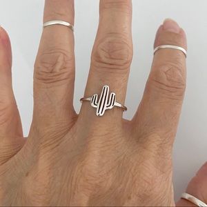 Sterling Silver Cactus Ring, Silver Rings, Desert Tree, Leaf, Plants, Trees